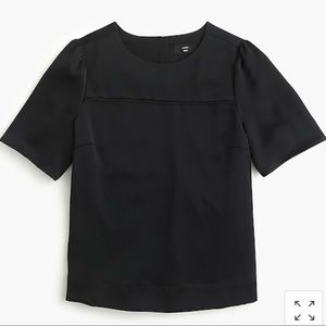 J. Crew Hammered satin top black size 18